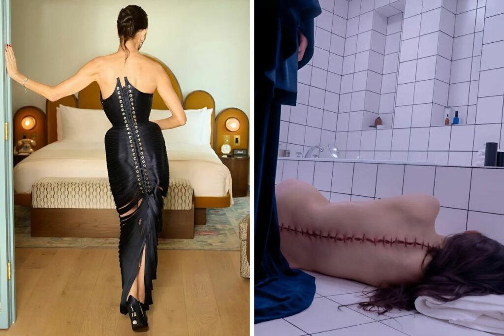 Demi Moore usó este vestido negro en los Critics Choice Awards 2025 en referencia a su película 'La Sustancia'. 