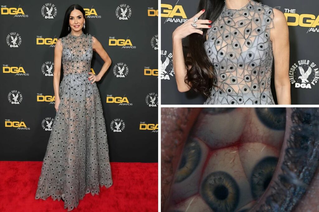Otra referencia a la película 'La Sustancia' en el vestuario de Demi Moore.
