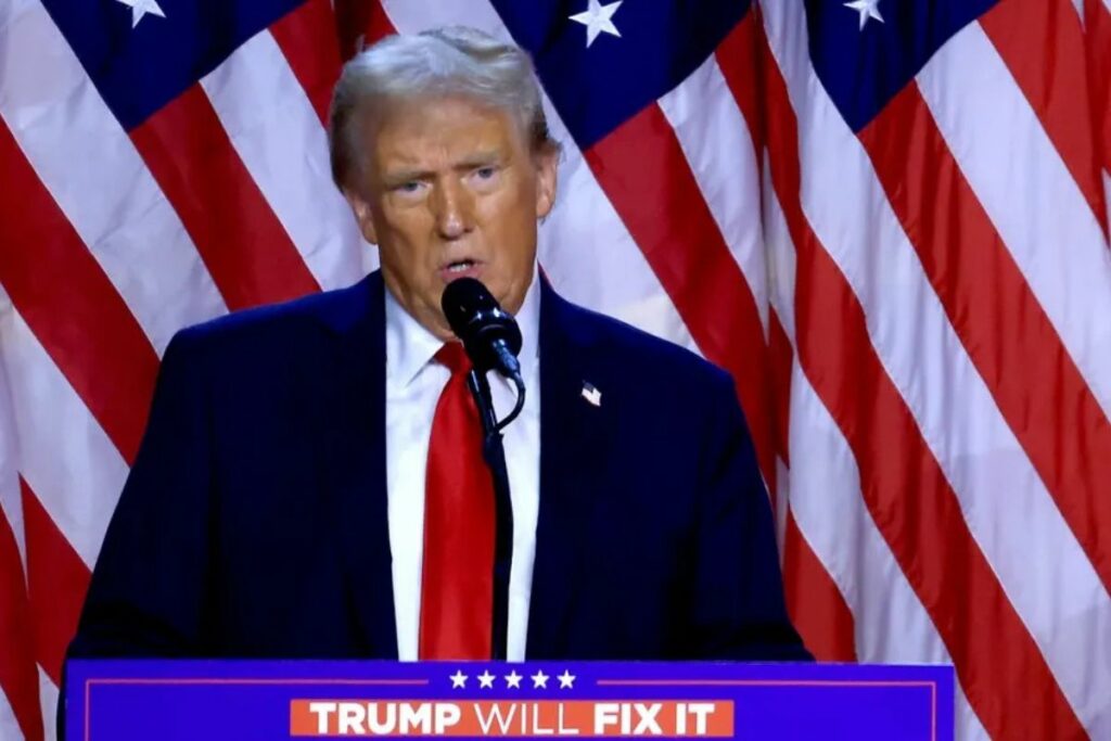 Donald Trump durante uno de sus discursos.