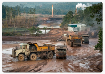 Imagen generada en Ideogram con el prompt: Minería ilegal en la Amazonía genera impacto en la naturaleza y su entorno.