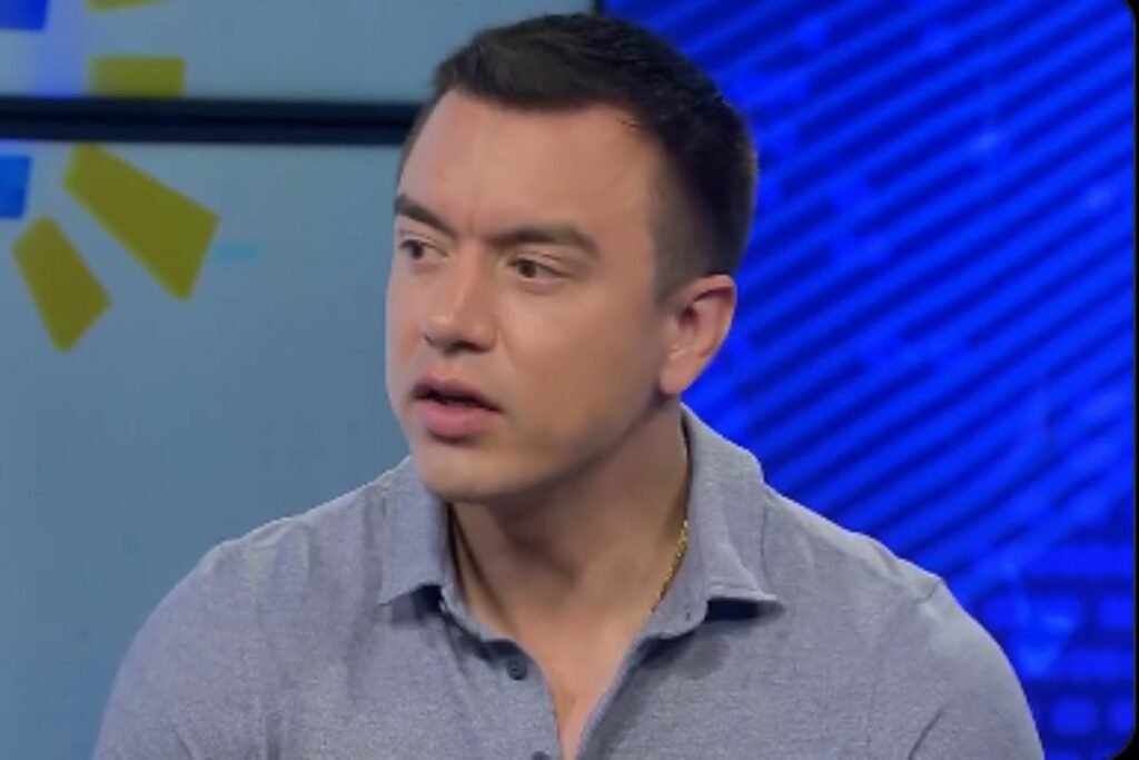 Daniel Noboa en una entrevista televisiva.