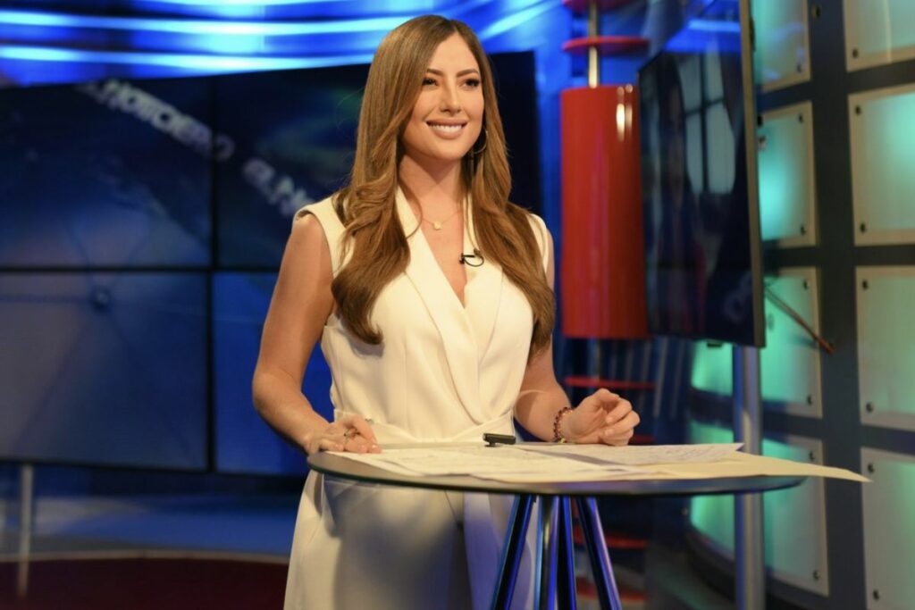 Lucía Jaramillo en una entrevista televisiva.
