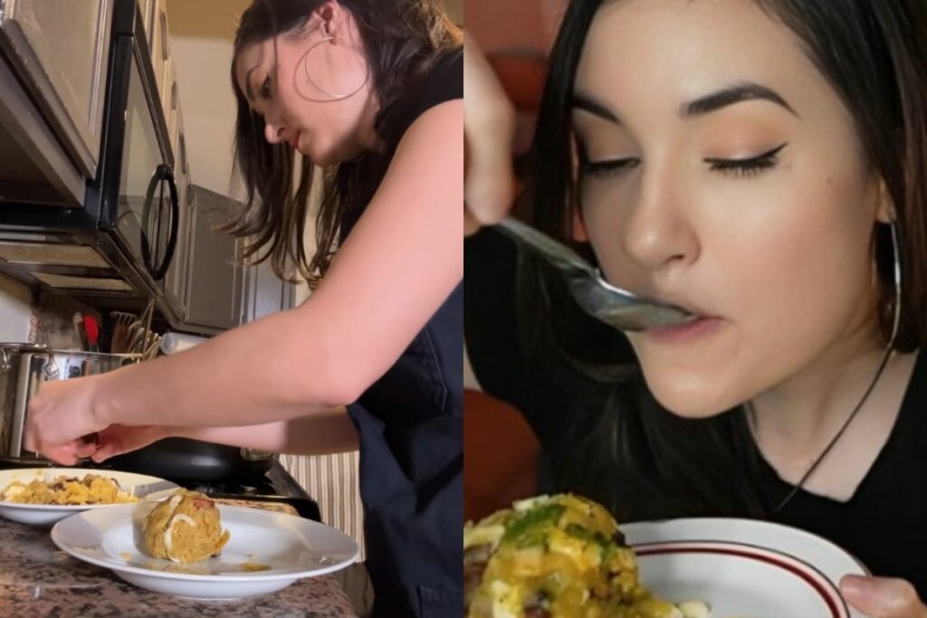 La exactriz de adultos, Sasha Grey, comió por primera vez un bolón de verde ecuatoriano