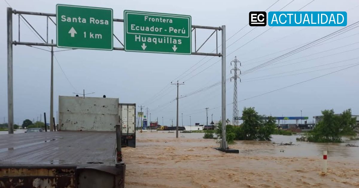 Machala se inunda tras siete horas de lluvia; vía Machala-Santa Rosa ...