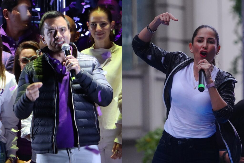 Daniel Noboa y Luisa González en sus cierres de campaña.