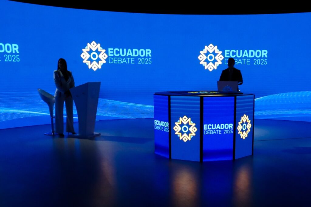 Debate presidencial el pasado 24 de marzo de 2025 entre Daniel Noboa y Luisa González.