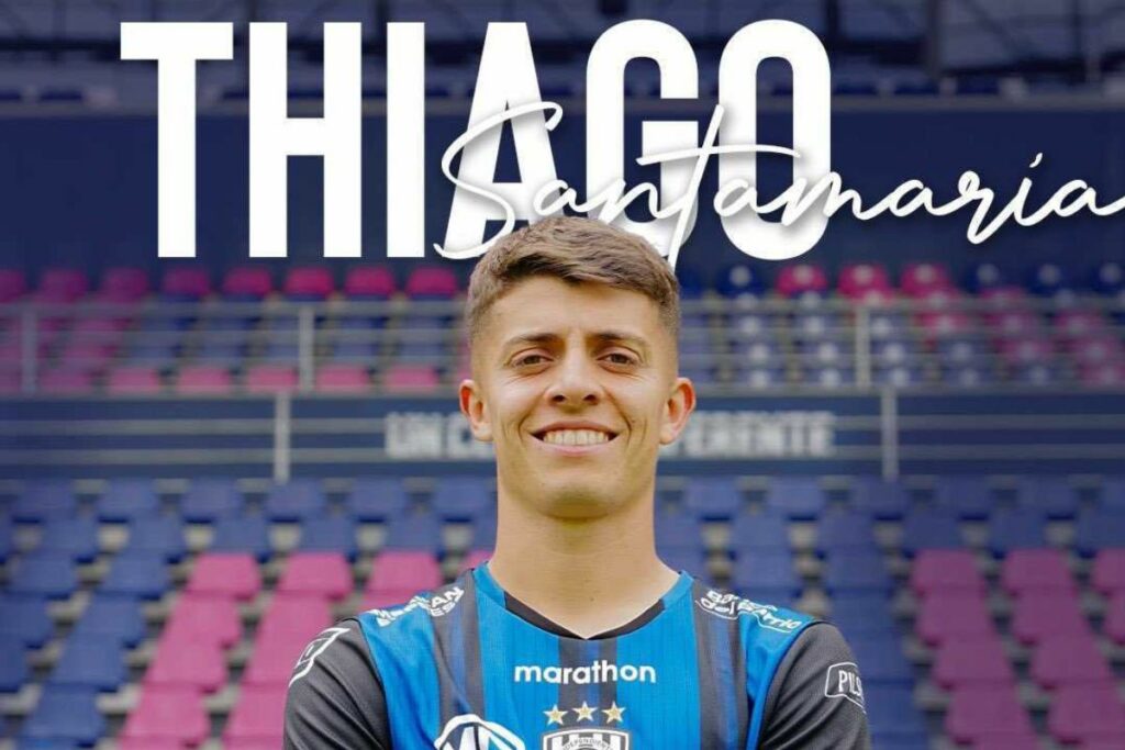 Thiago Santamaría en su presentación con Independiente del Valle.