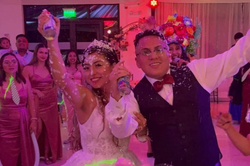 Valery es la novia a la que bañaron con espuma de carnaval. Foto. Instagram