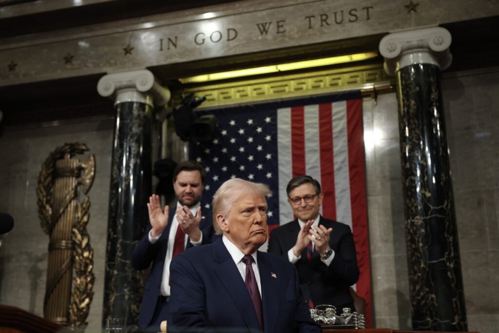 Donald Trump en su discurso ante el Congreso de EE.UU., marzo 2025.