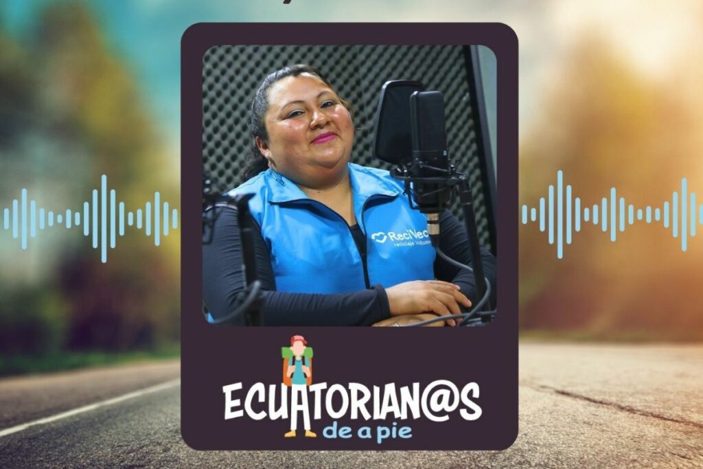 Verónica Pulula, recicladora en Quito, trabaja incansablemente para dar una segunda vida a los residuos y construir un futuro más sostenible.