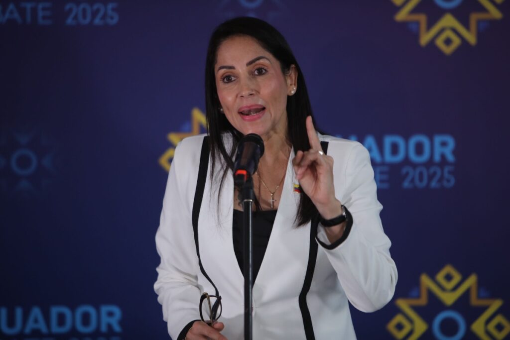 Luisa González habló luego del debate presidencial este 24 de marzo.