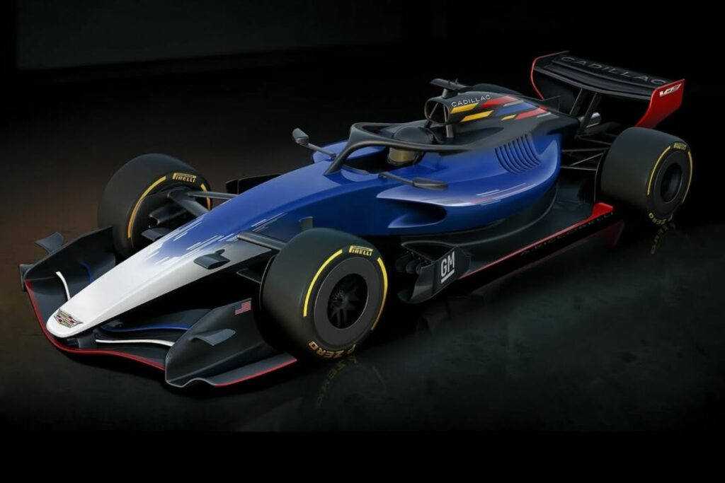 Foto ilustrativa de como será el carro de Cadillac de la Fórmula 1 para la temporada 2026.