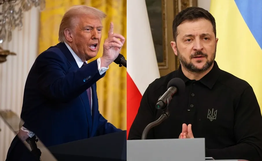 El presidente estadounidense Donald Trump y el mandatario de Ucrania. Foto: EFE