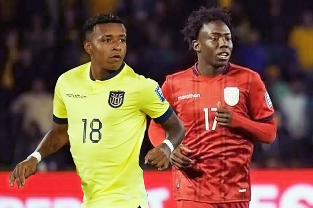 Keny Arroyo (i) y Yaimar Medina en su debut con la Selección de Ecuador.