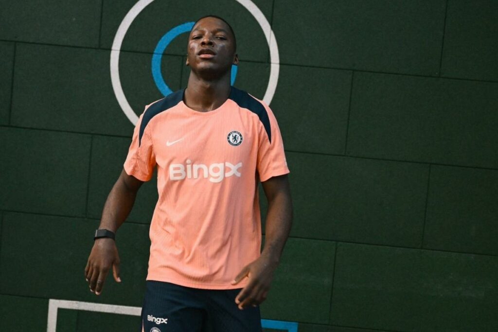 Moisés Caicedo en un entrenamiento en marzo del 2025. ¿Cuándo juega el Chelsea?