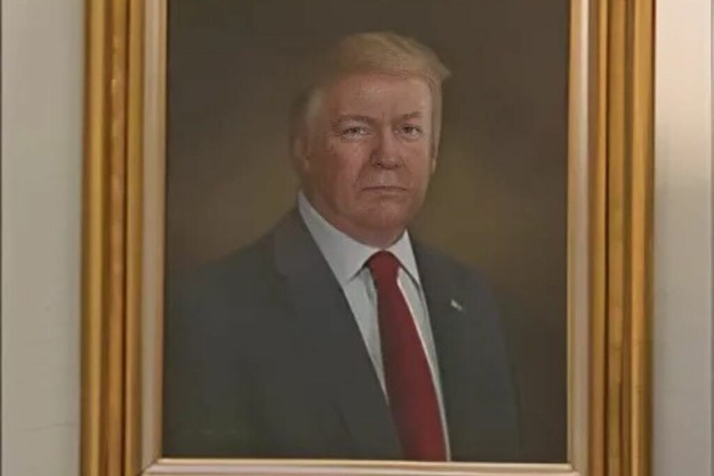 Fotografía publicada por el presidente de EE.UU, Donald Trump, en su cuenta oficial de la red social Truth Social @realDonaldTrump, de un cuadro suyo en el Capitolio.