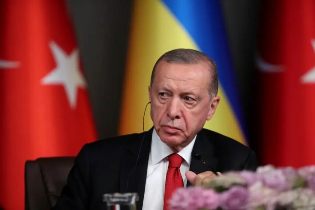Recep Tayyip Erdoga, durante una conferencia.