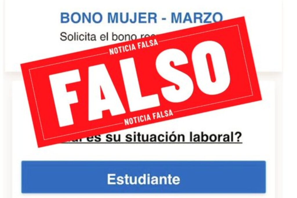 El Ministerio de la Mujer advirtió sobre el falso bono.