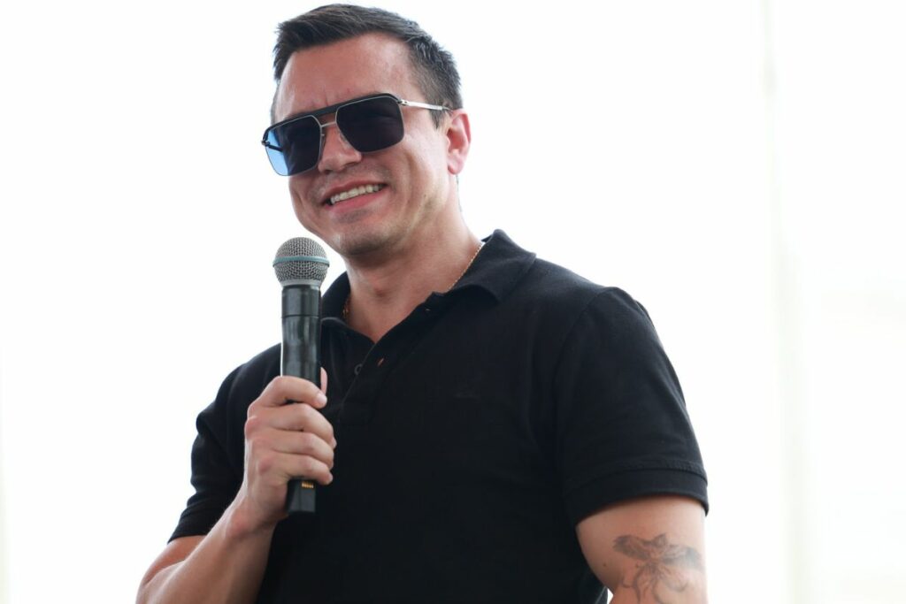 El presidente del Ecuador y candidato, Daniel Noboa.