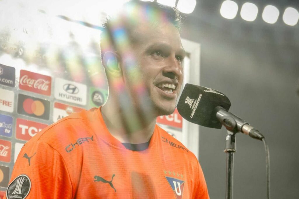 Gonzalo Valle, arquero de Liga de Quito, después de su partido en la Copa Libertadores.