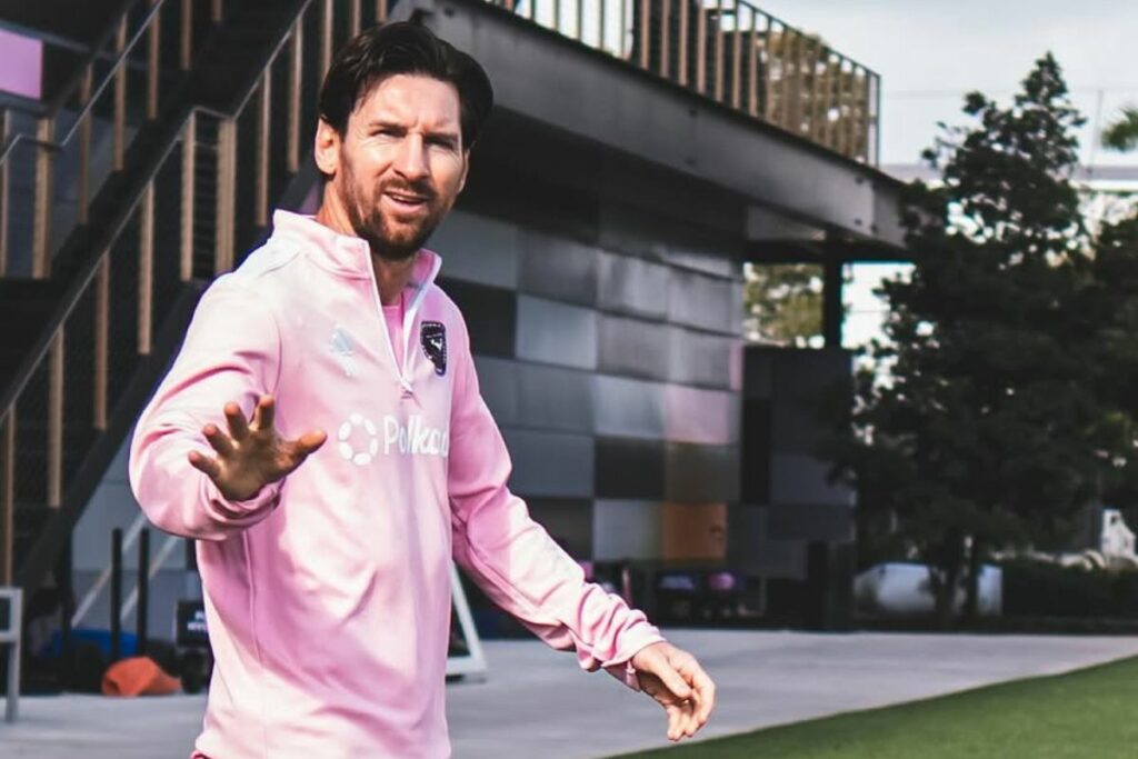 Lionel Messi durante una práctica con el Inter de Miami.