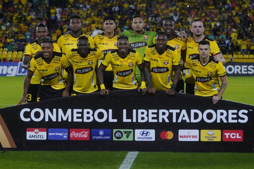 Equipo de Barcelona SC en la Copa Libertadores antes de enfrentar a River Plate.