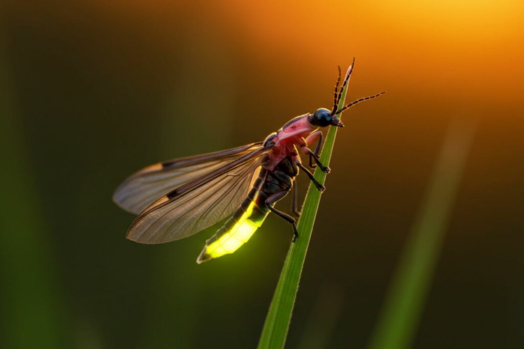 Las luciérnagas son insectos bioluminiscentes que iluminan las noches de verano. Foto: Creada con IA