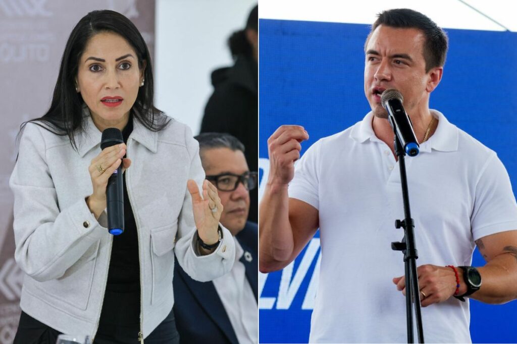 Luisa González y Daniel Noboa, candidatos a la presidencia del Ecuador.