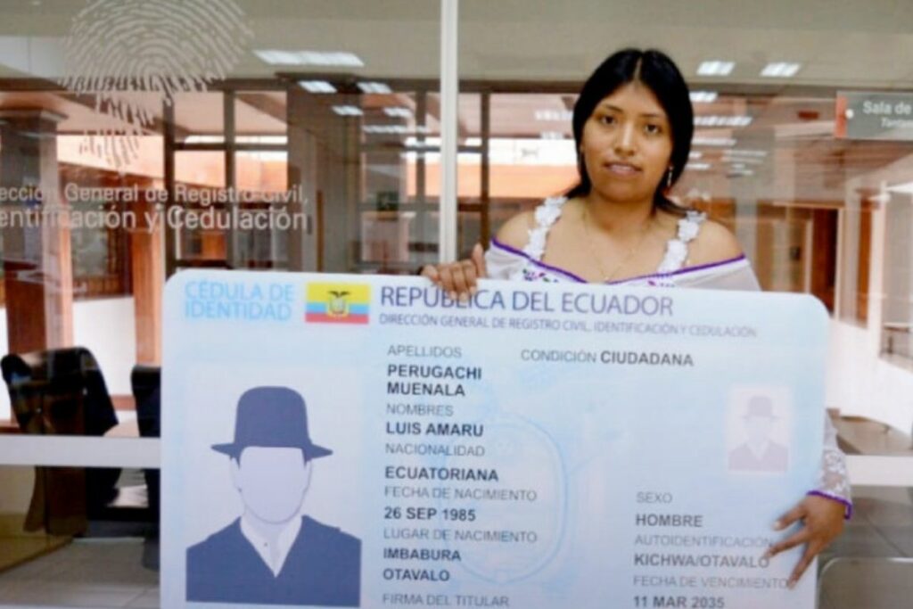 María Guamán obtuvo su documento de identidad y se autoidentificó como Kichwa.