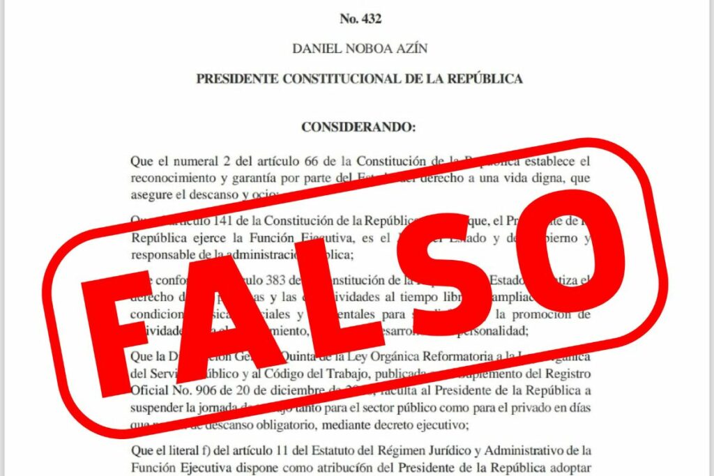 El Gobierno Nacional selló como falso el decreto 432 que circula por redes sociales.