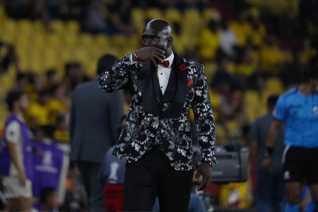 Segundo Castillo en el partido de Barcelona SC ante Universitario en la Copa Libertadores.