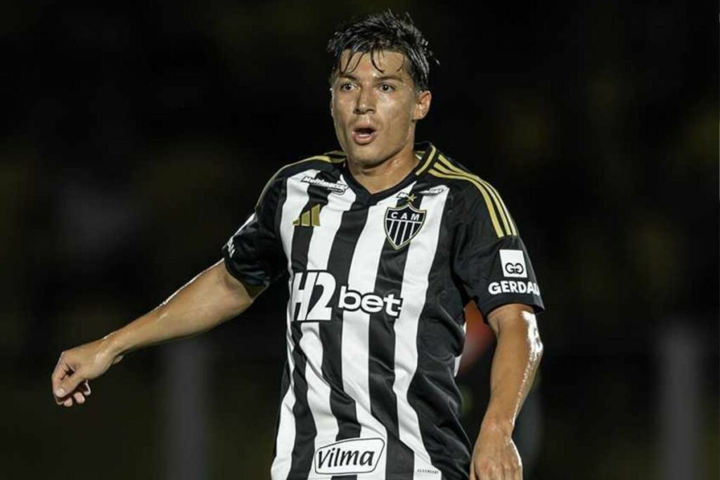 Alan Franco, jugador de Atlético Mineiro y la Selección de Ecuador, durante un partido.