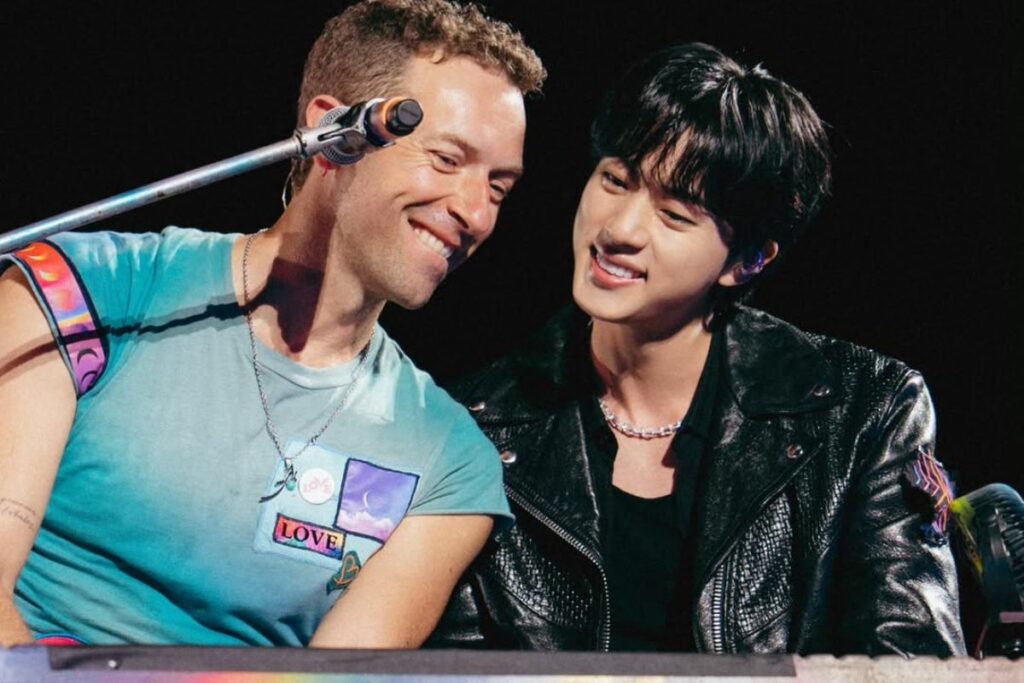 Jin compartió escenario con Coldplay. Foto: Instagram