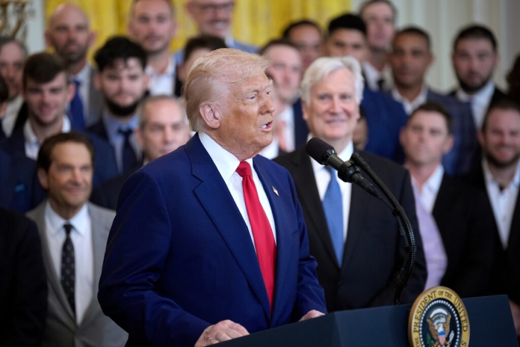 Donald Trump en una rueda de prensa.