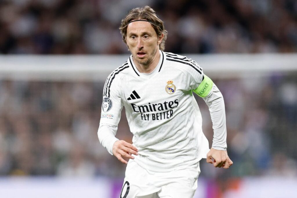 Luka Modric en un partido con el Real Madrid.