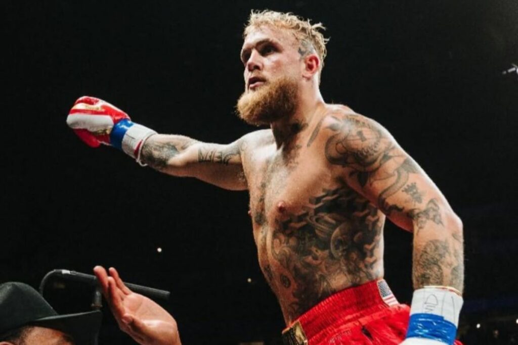 Jake Paul en una de esas peleas como boxeador profesional.