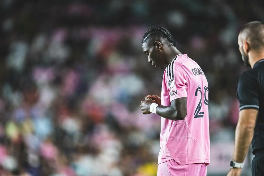 Allen Obando durante su debut con el Inter Miami, equipo donde milita Lionel Messi, en la MLS.