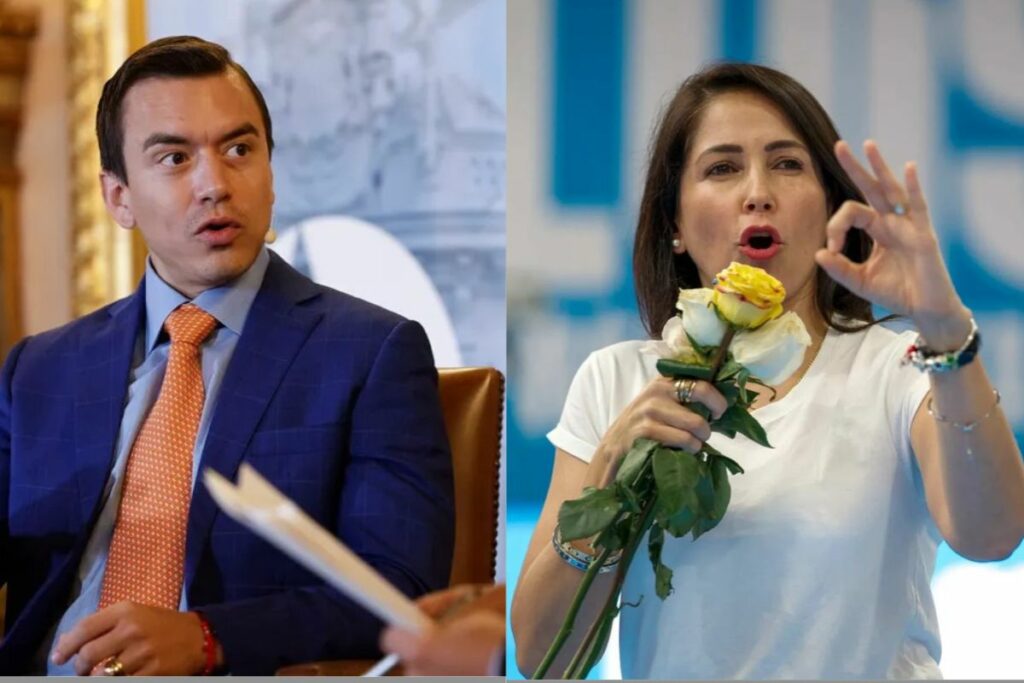Daniel Noboa y Luisa González, candidatos presidenciales finalistas.