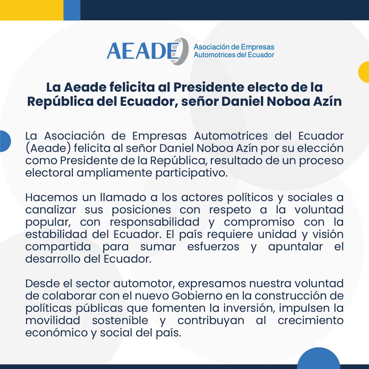 La Asociación de Empresas Automotrices del Ecuador