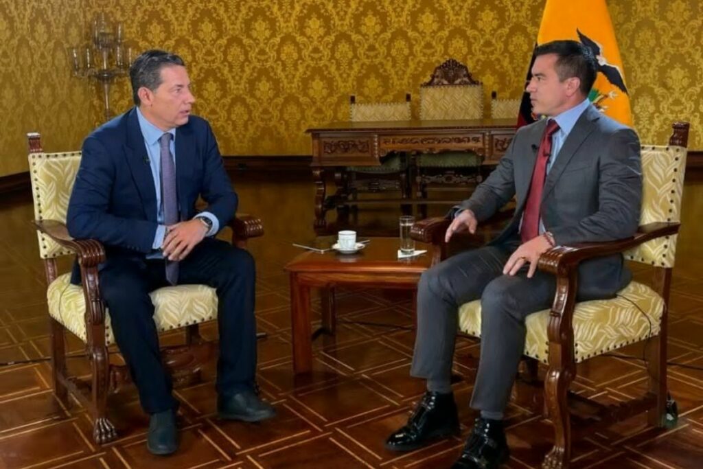 Daniel Noboa durante su entrevista con CNN Español