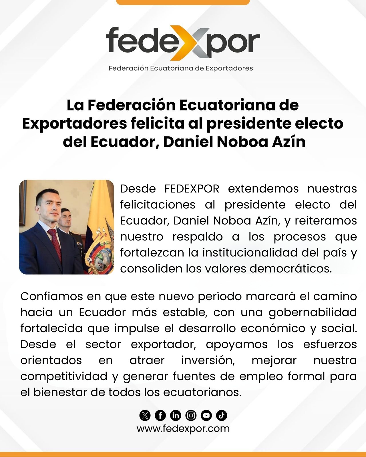 La Federación Ecuatoriana de Exportadores