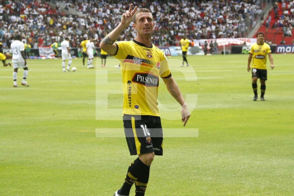 Damián Díaz en su etapa de jugador de Barcelona SC.