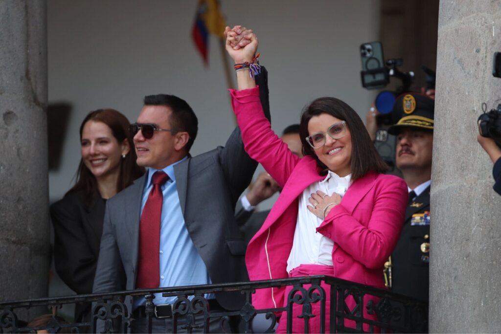 María José Pinto junto a Daniel Noboa el pasado 15 de abril de 2025.