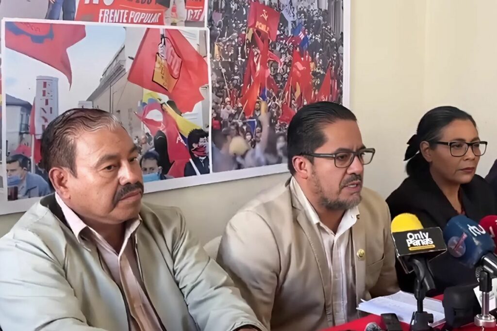 Representantes del FUT durante la rueda de prensa realizada este lunes 14 de abril