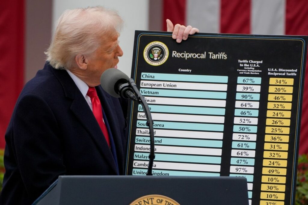 El presidente Donald Trump en el anuncio de los aranceles. Archivo/EFE