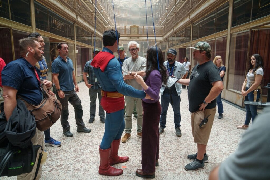 Set de grabación de la película de Superman.