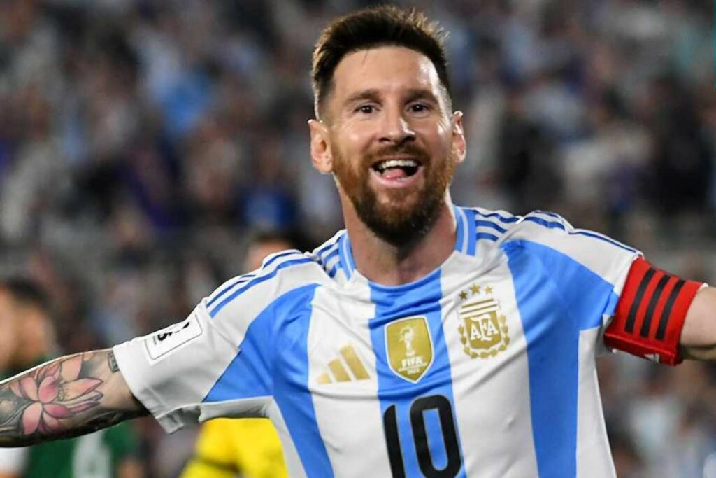 Lionel Messi en un partido con la Selección de Argentina.