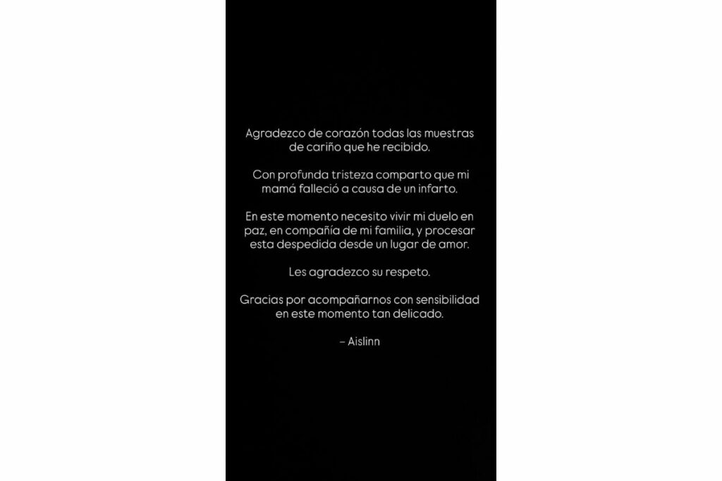 Mensaje compartido por Aislinn Derbez.