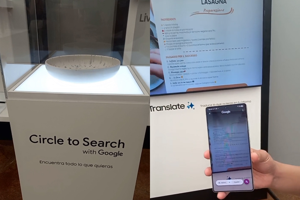 Los Samsung Galaxy con AI cuentan con "Circle to Search" para buscar texto al instante y "Translate" para traducirlo automáticamente con solo seleccionarlo.