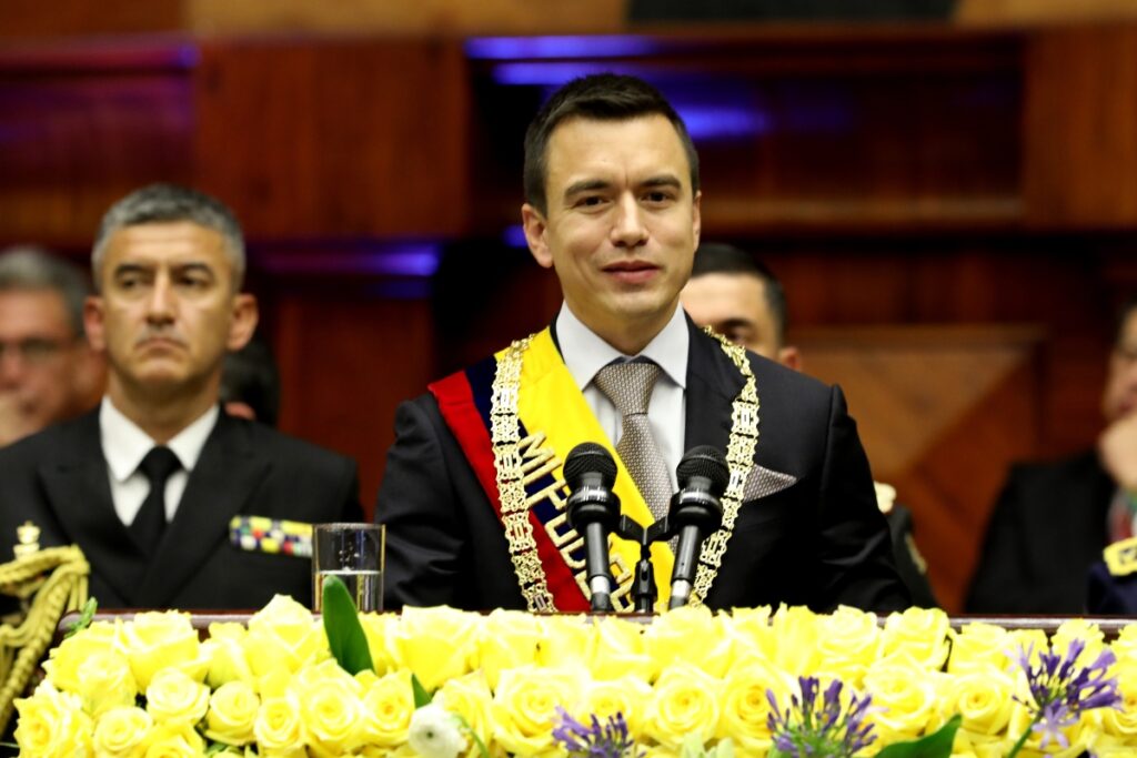 Daniel Noboa en su posesión como Presidente el pasado 23 de noviembre de 2023.